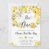 Invitation So Sweet to Bee One mignonne Bees 1er anniversaire (Devant)