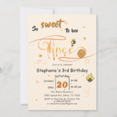 Invitation So Sweet To Bee Three Cute Honey Bee 3rd Birthday (Devant)