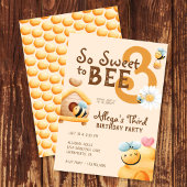Invitation So Sweet to Bee Three mignon 3e fête d'anniversair