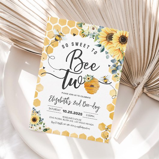 Invitation So Sweet To Bee Two Party Bee Day 2e anniversaire