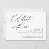 Invitation So, We Eloped, Romantic Wedding Dinner Party (Devant)