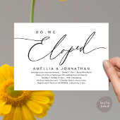 Invitation So, We Eloped, Romantic Wedding Elopement Party