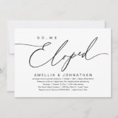 Invitation So, We Eloped, Romantic Wedding Elopement Party (Devant)