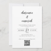 Invitation Sobre Chic Script Photo QR Code Mariage Invitatiat (Dos)