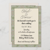 Invitation Sobre Style Ethnique Sage Vert Couleurs (Devant / Derrière)