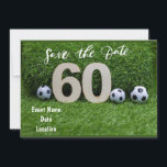 Invitation Soccer 60th Birthday card Enregistrer la date<br><div class="desc">enregistrer la date Soccer 60th Birthday carte avec balle sur carte verte avec balles sur herbe verte pour joueur et ventilateur de football Carte postale. Avec un design impressionnant et un sentiment simple,  cette carte est une façon mémorable de souhaiter un moment de bonheur à l'un de vos favoris.</div>