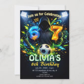 Invitation Soccer 6–7 Meme Birthday  Football Theme (Devant)