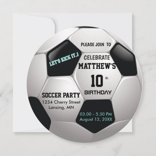 Invitation Soccer Amusement ⚽ Anniversaire Fête Epic (Devant)