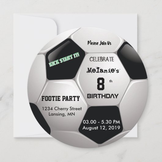 Invitation Soccer Amusement ⚽ Anniversaire Fête Epic (Devant)