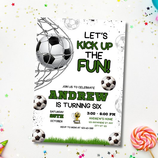 Invitation Soccer Anniversaire Invitation, Garçon Football An