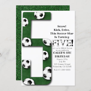Invitation Soccer Ball Five 5 5e anniversaire