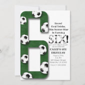 Invitation Soccer Ball Six 6 6e fête d'anniversaire (Devant)