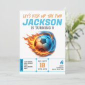 Invitation Soccer Ball Themed Sports Birthday (Debout devant)