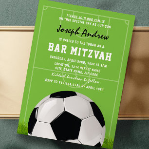 Invitation Soccer Bar Mitzvah   Football Mitzvah