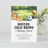 Invitation Soccer, Beers & Cheers Adult Birthday (Debout devant)