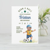 Invitation Soccer Born Two Ball 2e Anniversaire Photo Invitat (Debout devant)