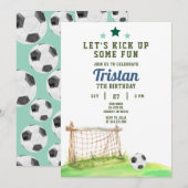 Invitation Soccer C'est le jeu N'importe quel âge Anniversair (Devant / Derrière)