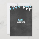 Invitation SOCCER C'est un garçon Baby shower Chalkboard Blue (Dos)