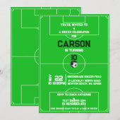 Invitation Soccer Football boy birthday (Devant / Derrière)