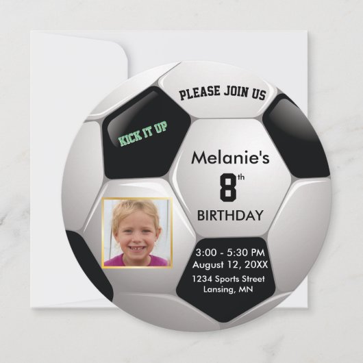 Invitation Soccer Fun ⚽ Photo Anniversaire Fête Epic (Devant)