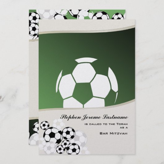 Invitation Soccer Invitational Bar Mitzvah (Devant / Derrière)