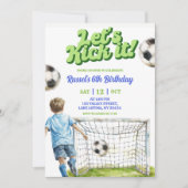 Invitation Soccer Kick off some fun Boy Birthday (Devant)