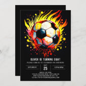 Invitation Soccer moderne Anniversaire de enfant imprimable (Devant / Derrière)