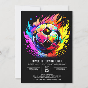 Invitation Soccer moderne Enfants éditable Anniversaire