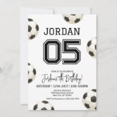 Invitation Soccer modifiable Anniversaire Boho Football Socce (Devant)