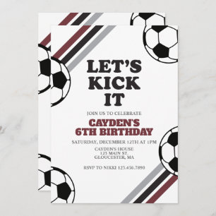 Invitation Soccer On le frappe Anniversaire