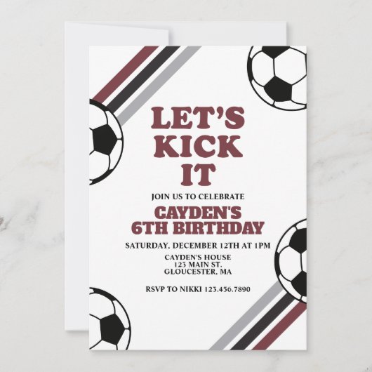 Invitation Soccer On le frappe Anniversaire (Devant)