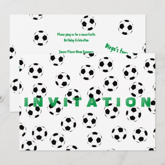 Invitation Soccer par The Happy Juul Company (Devant / Derrière)