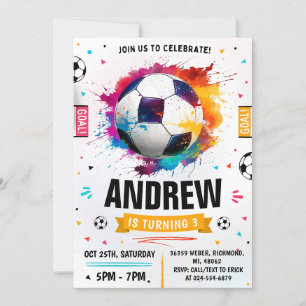 Invitation Soccer personnel fête d'anniversaire