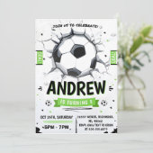 Invitation Soccer personnel fête d'anniversaire (Debout devant)