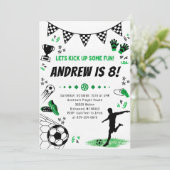 Invitation Soccer personnel fête d'anniversaire (Debout devant)