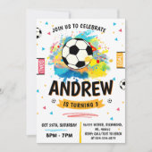 Invitation Soccer personnel fête d'anniversaire (Devant)