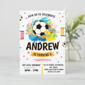 Invitation Soccer personnel fête d'anniversaire (Debout devant)