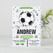 Invitation Soccer personnel fête d'anniversaire (Debout devant)