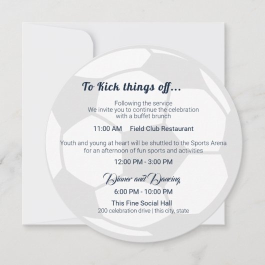 Invitation Soccer Sport Bar Mitzvah Détails et informations (Devant)