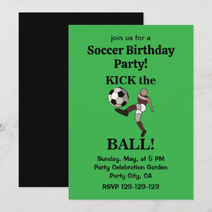 Invitation Soccer Sports Joueur entraîneur fête d'anniversair