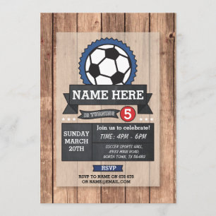 Invitation Soccer Sports Party Football Ball Anniversaire Inv