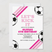 Invitation Soccer Tirons-Le Rose Stripe Anniversaire (Devant)