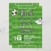 Invitation Soccer Vous Bruh Dans Un Jeune Garçon Anniversaire (Devant / Derrière)