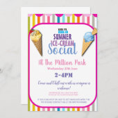 INVITATION SOCIAL À CRÈME DE GLACE OU VOL (Devant / Derrière)