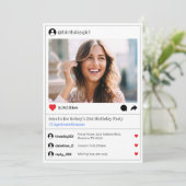 Invitation Social Media Post Photo 21e fête d'anniversaire (Debout devant)