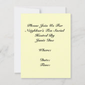 Invitation sociale Retro Stylish Lady Coffee or Te (Dos)