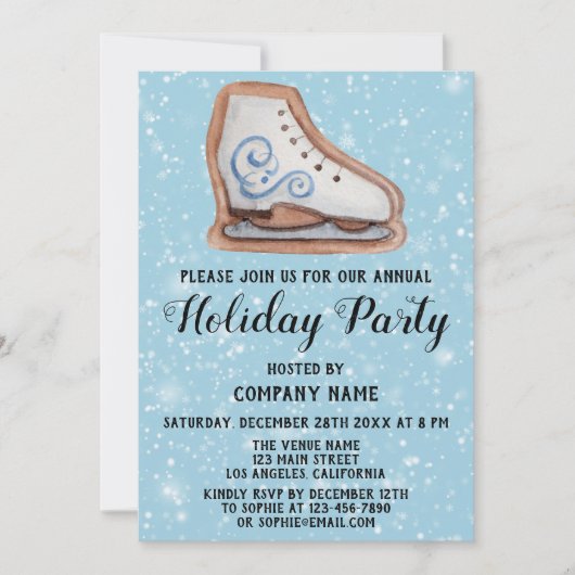 Invitation Société de biscuits de Noël Fête de vacances Bleu  (Devant)