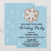 Invitation Société de biscuits de Noël Fête de vacances Bleu (Devant / Derrière)