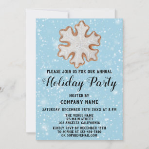 Invitation Société de biscuits de Noël Fête de vacances Bleu