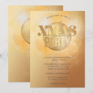 Invitation Société de Boules de Noël Élégantes Fête de Noël